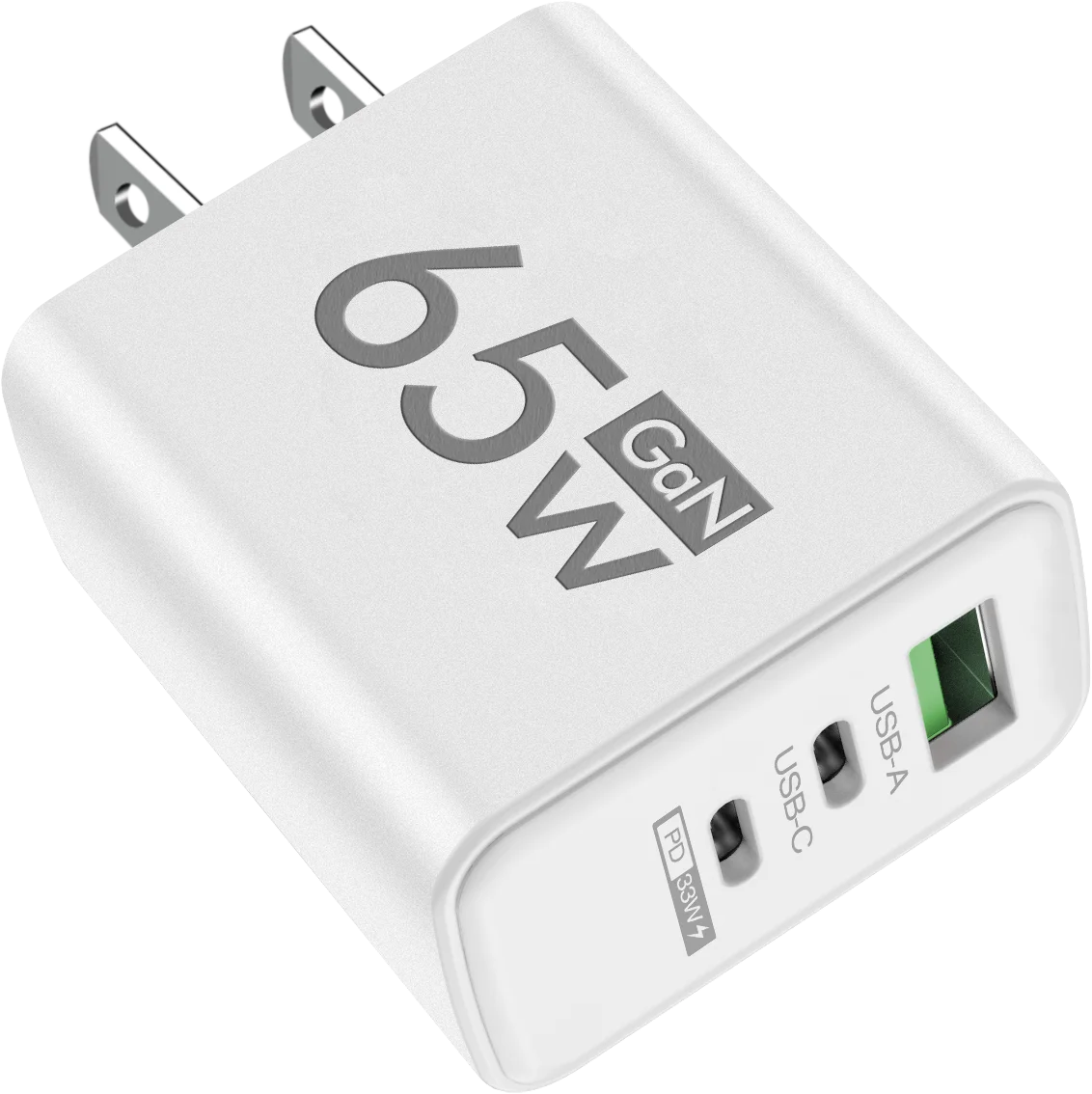 GaN PD Fast Charger with Type C and USB Ports 3 in 1 Quick Charging Adapter for iPhone 15  Samsung Huawei Xiaomi Mobile Devices