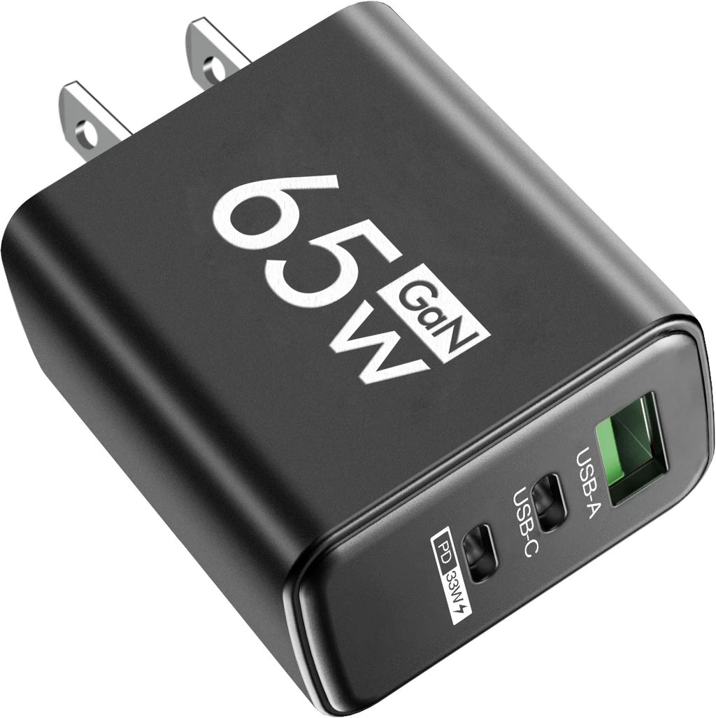 GaN PD Fast Charger with Type C and USB Ports 3 in 1 Quick Charging Adapter for iPhone 15  Samsung Huawei Xiaomi Mobile Devices