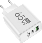 GaN PD Fast Charger with Type C and USB Ports 3 in 1 Quick Charging Adapter for iPhone 15  Samsung Huawei Xiaomi Mobile Devices