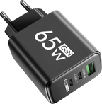 GaN PD Fast Charger with Type C and USB Ports 3 in 1 Quick Charging Adapter for iPhone 15  Samsung Huawei Xiaomi Mobile Devices